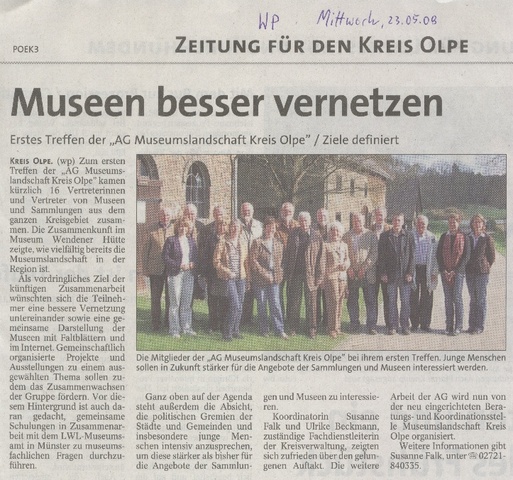 Foto: Ausschnitt Westfalenpost, Ausgabe 23. Mai 2009.