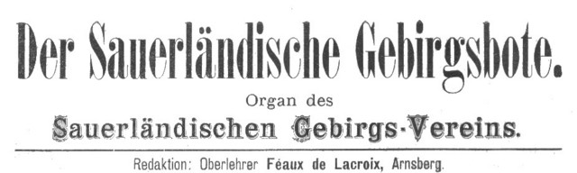 Im Anschluss an den ersten Artikel in der Herbstausgabe 2007 hier ein weiterer Ausschnitt aus den SGV-Heften 1893 - 1899: