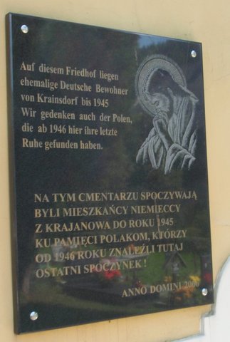 Inschrift an der Kirche von Krainsdorf